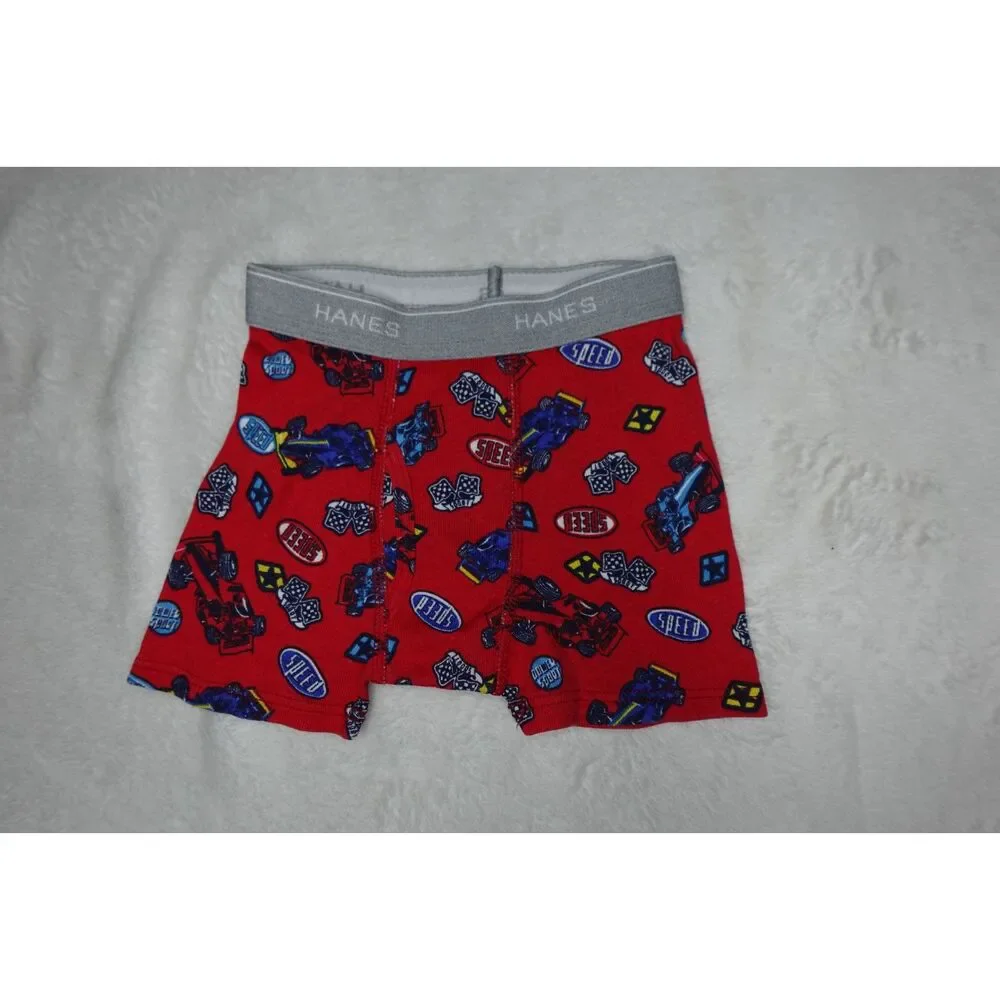 Hanes Toddler Boys' Boxer Briefs 2T-3T: Cotton, Tagless, Cars Pattern + Solid